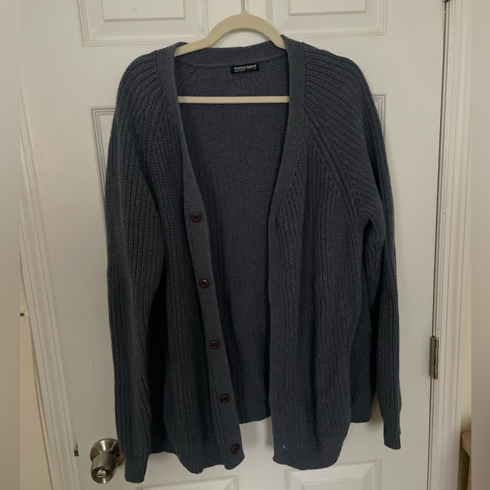 American Apparel Dusky Blue Knit Cardigan XL